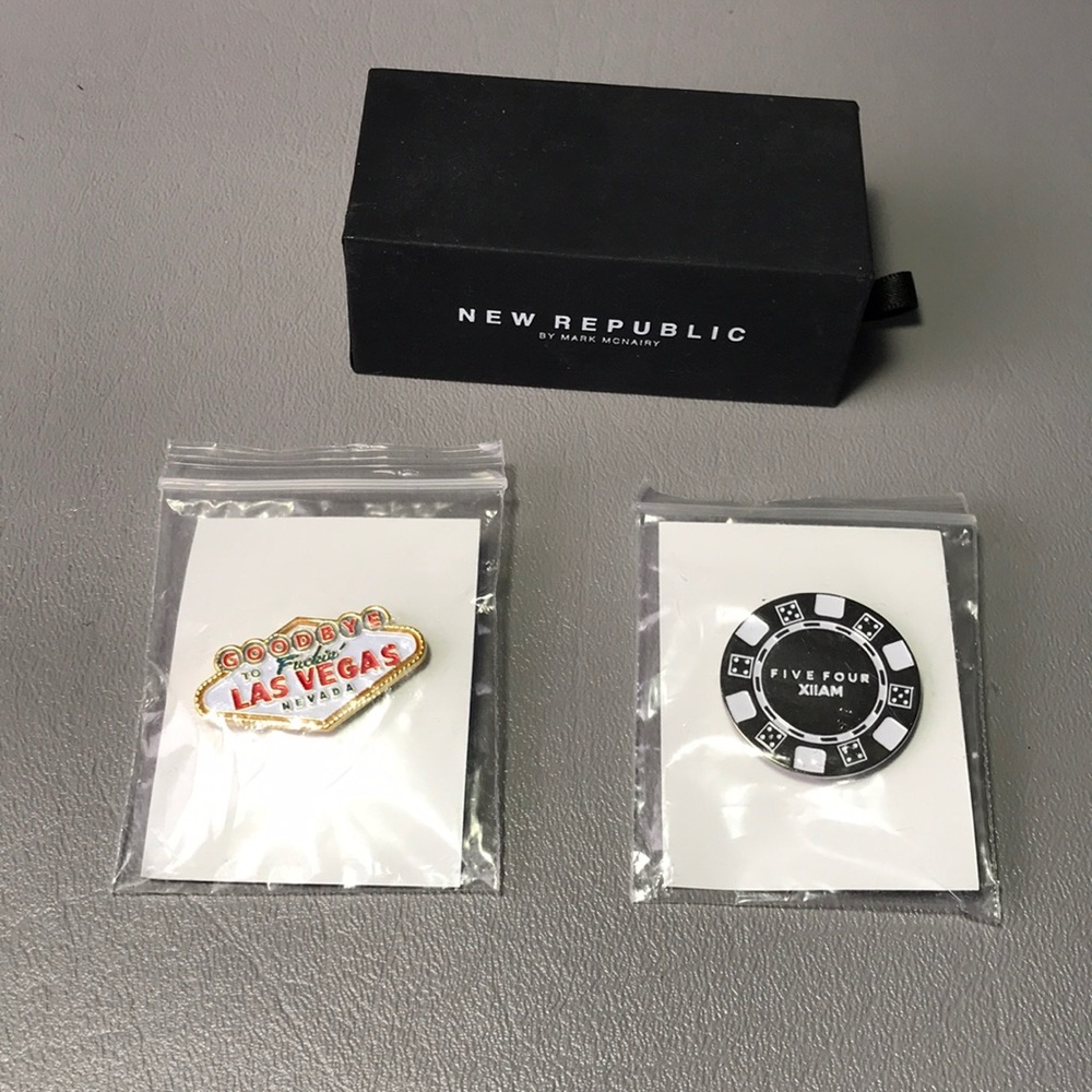 Five Four 2 Pins with Free Brass Tie Clip